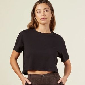 Monrow Ex-boyfriend Crop Oversize Soft Tee
